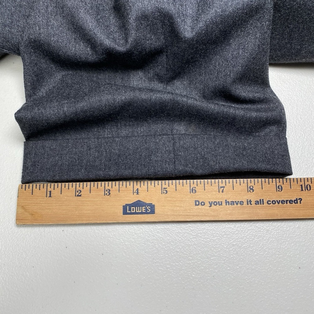 Aquascutum Dress Pant (39x30 Cuffed) Flannel Wool Pleated Dark Gray Quiet Luxury - Picture 9 of 12